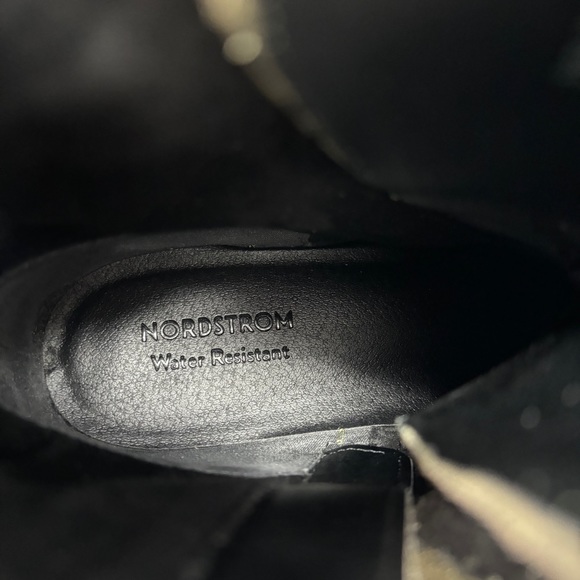 NORDSTROM Moonie Water Resistant Suede Leather Combat Boot Green Moss - Picture 7 of 8